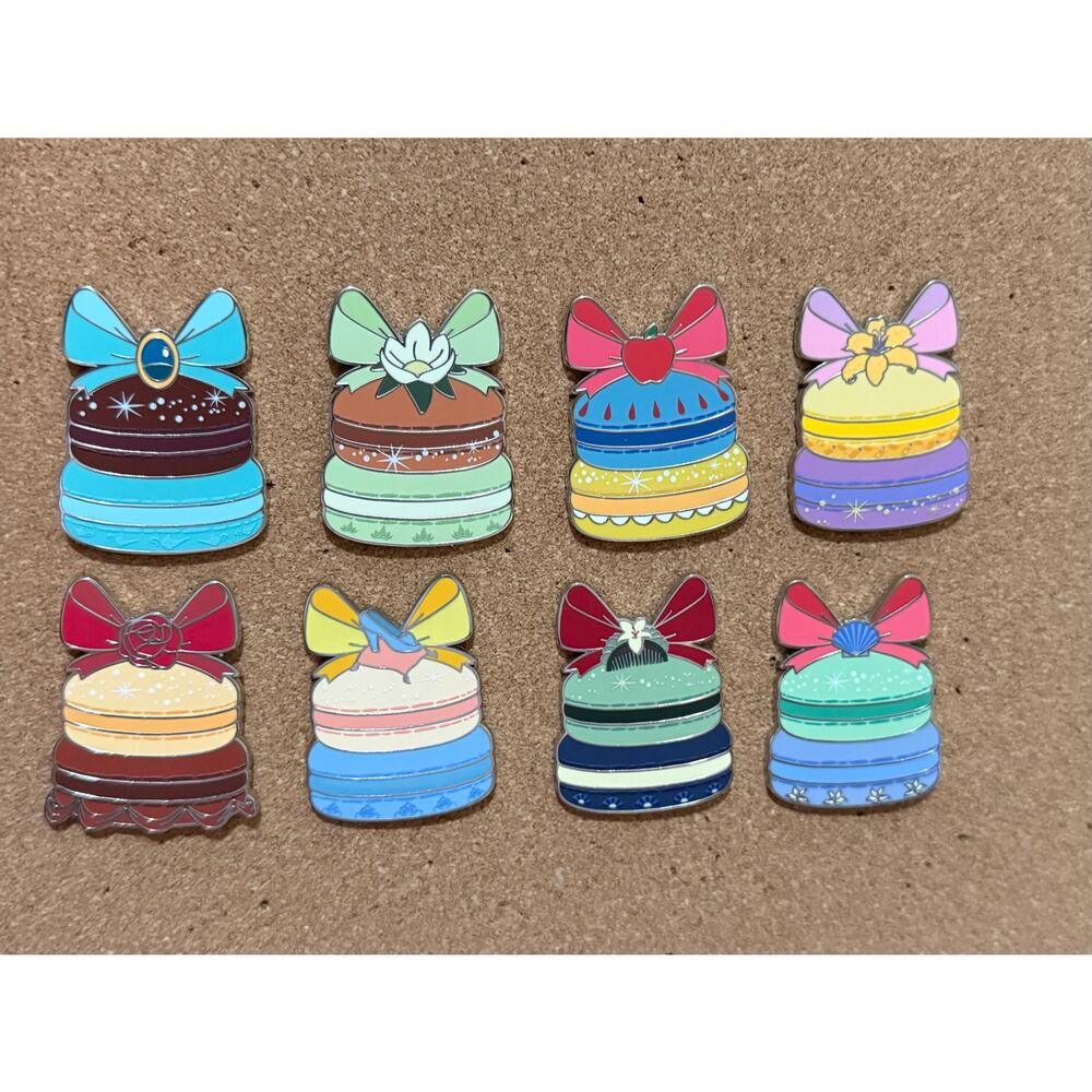 2024 Disney Parks Princess Pastries Mystery Pin Macaron Full Set12